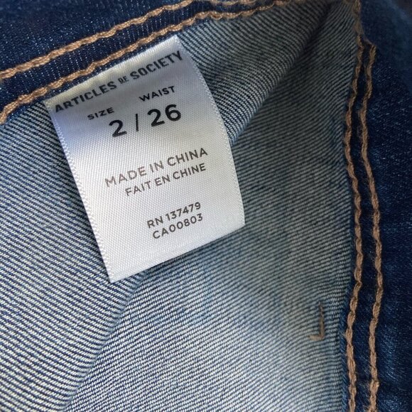 Articles of Society Carine High Rise Wide Leg Relaxed Fit Raw Hem Jeans Size 26 - Picture 12 of 13